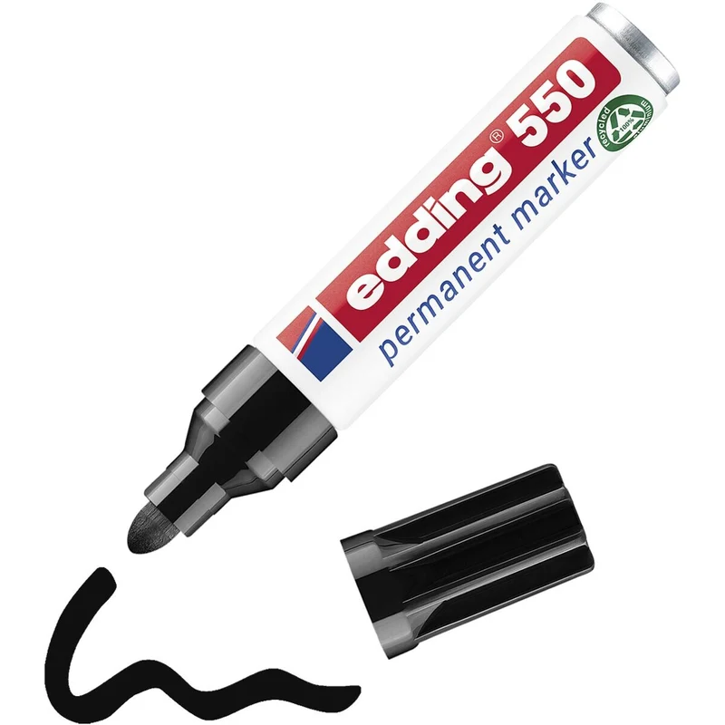 edding 550 Permanentmarker schwarz – Rundspitze 3–4 mm