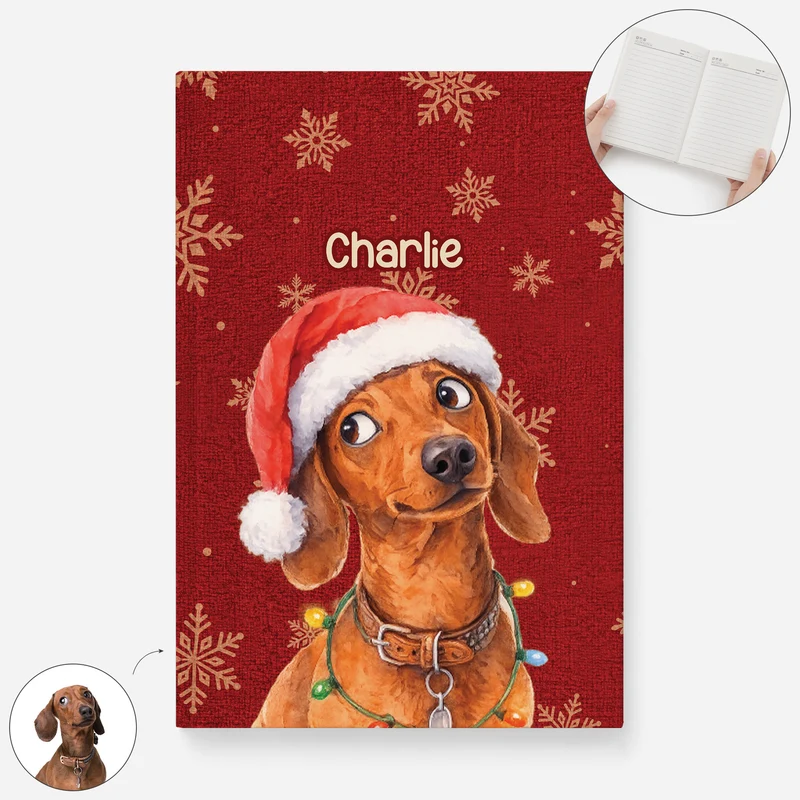 Hund Katze Haustier AI Bild Generator - Personalisiertes Notizbuch A5 Weihnachten