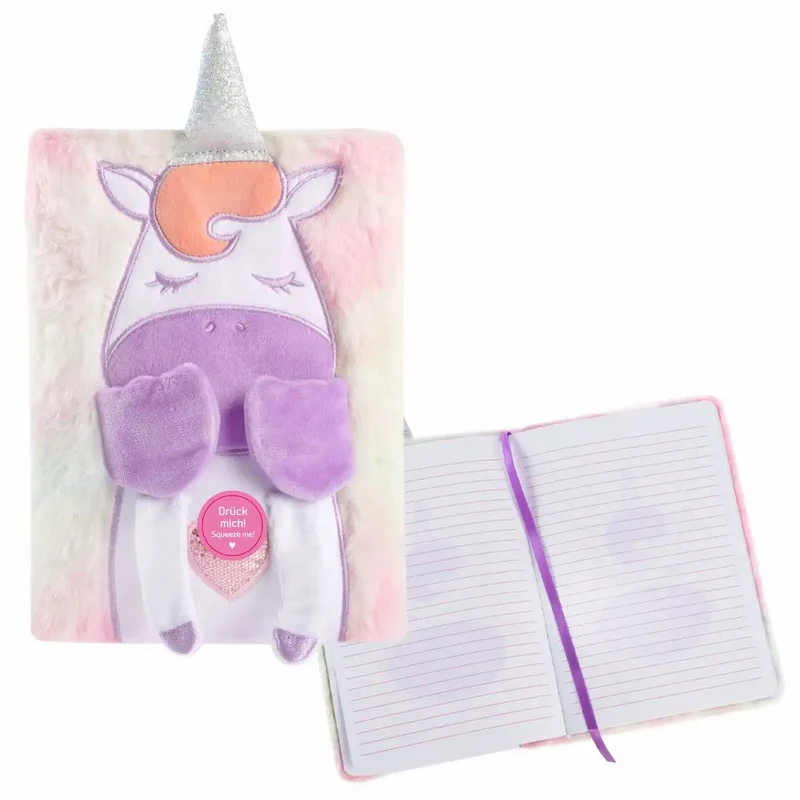 Idena Notizbuch Fluffy Einhorn liniert A5, 80 Blatt, 80 g/m²