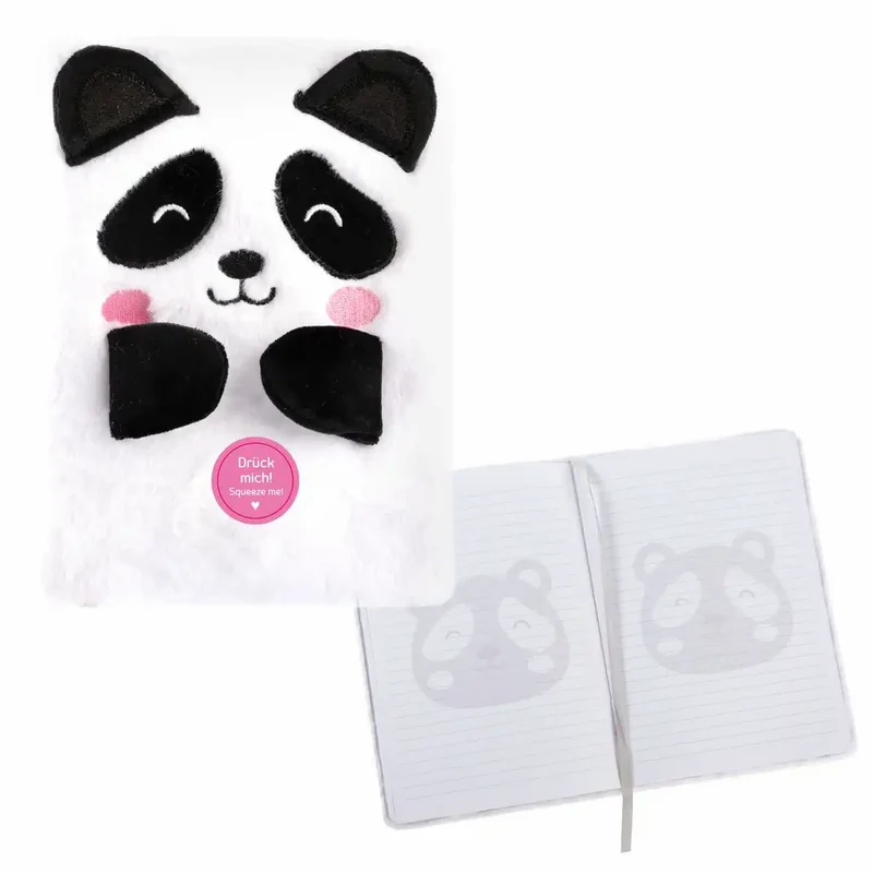 Idena Notizbuch Fluffy Panda liniert A5, 80 Blatt, 80 g/m²