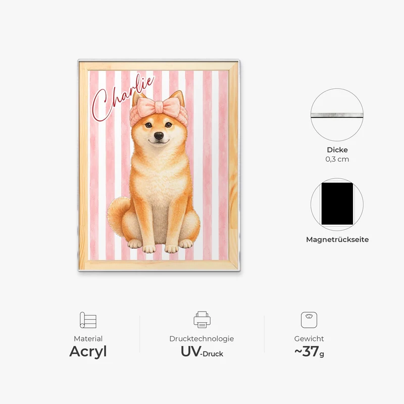 Haustier – Foto Acryl Magnet Personalisiert