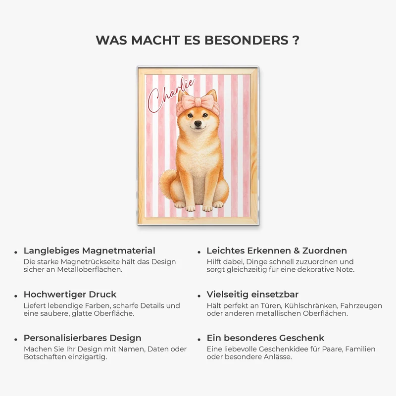 Haustier – Foto Acryl Magnet Personalisiert