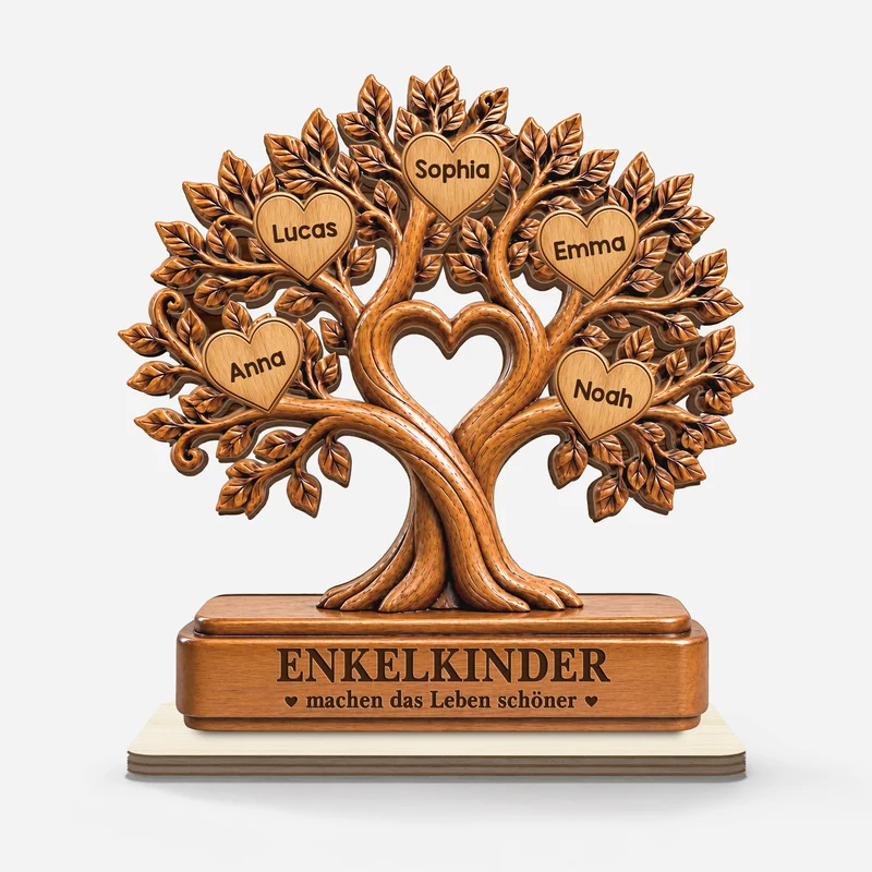 Enkelkinder Machen Das Leben Schöner - Holzaufsteller Personalisiert Mit Standfuß Mama Papa Oma Opa