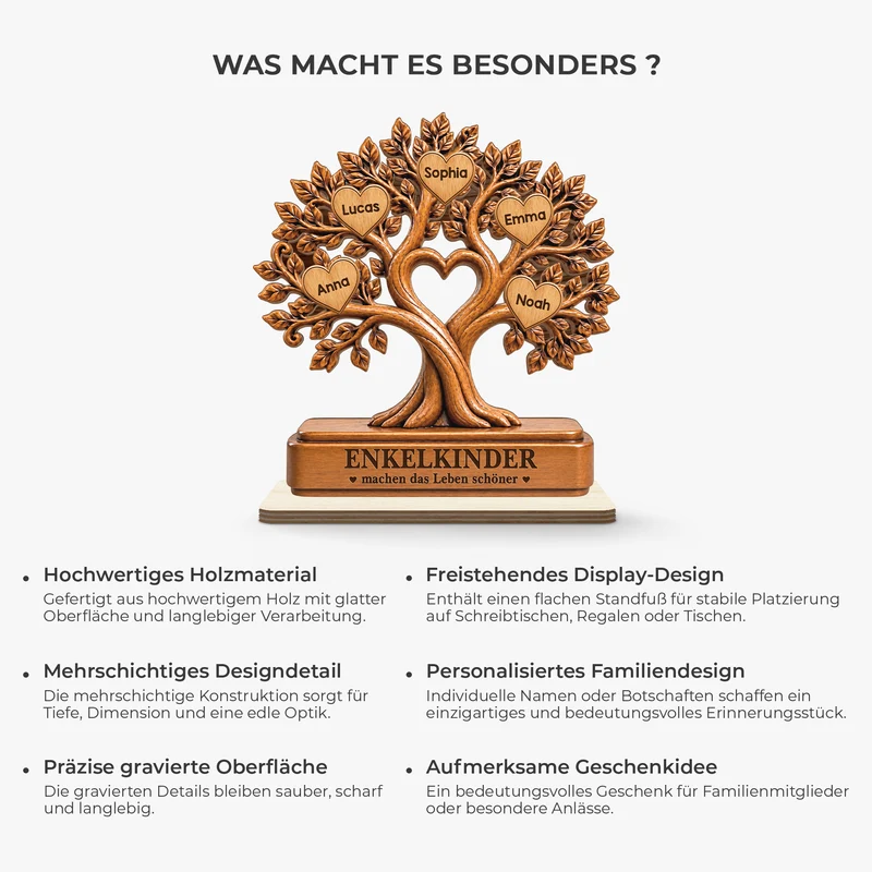 Enkelkinder Machen Das Leben Schöner - Holzaufsteller Personalisiert Mit Standfuß Mama Papa Oma Opa