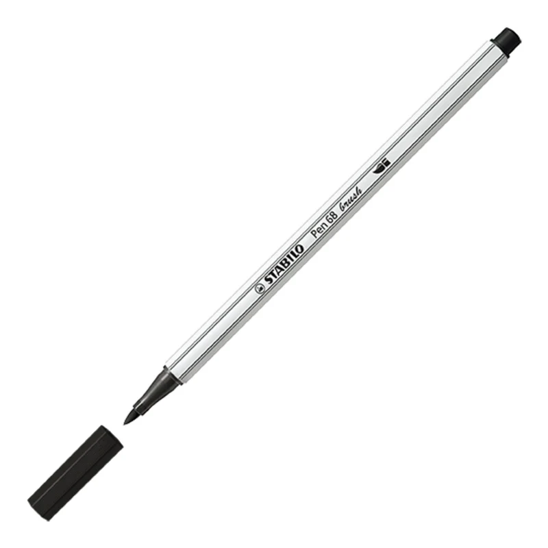 STABILO Pen 68 brush – Einzelstift Schwarz