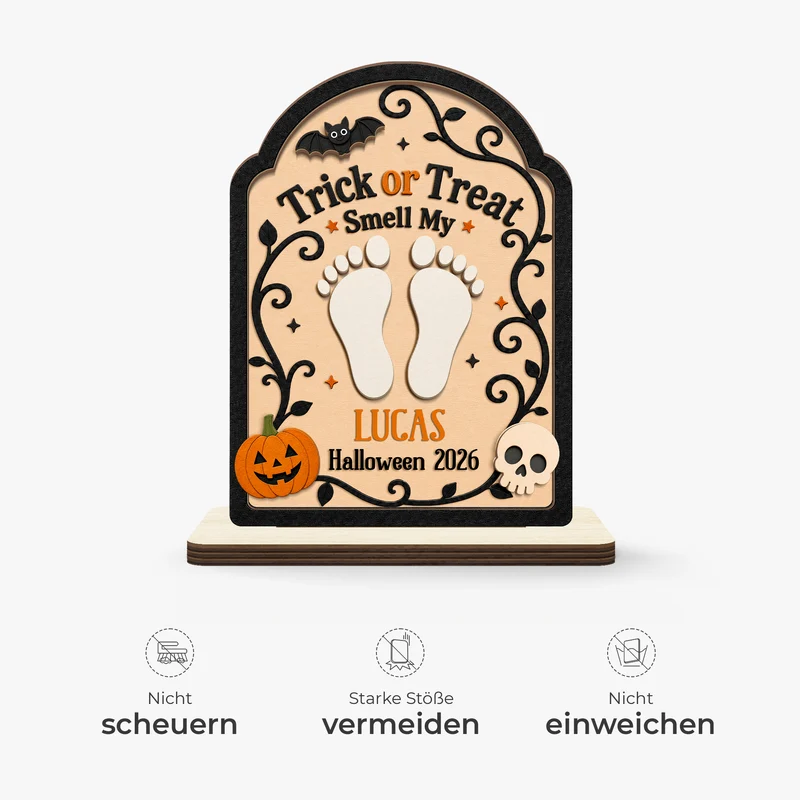 Süßes oder Saures Buchstaben - Halloween Holzaufsteller Personalisiert Mit Standfuß Kinder