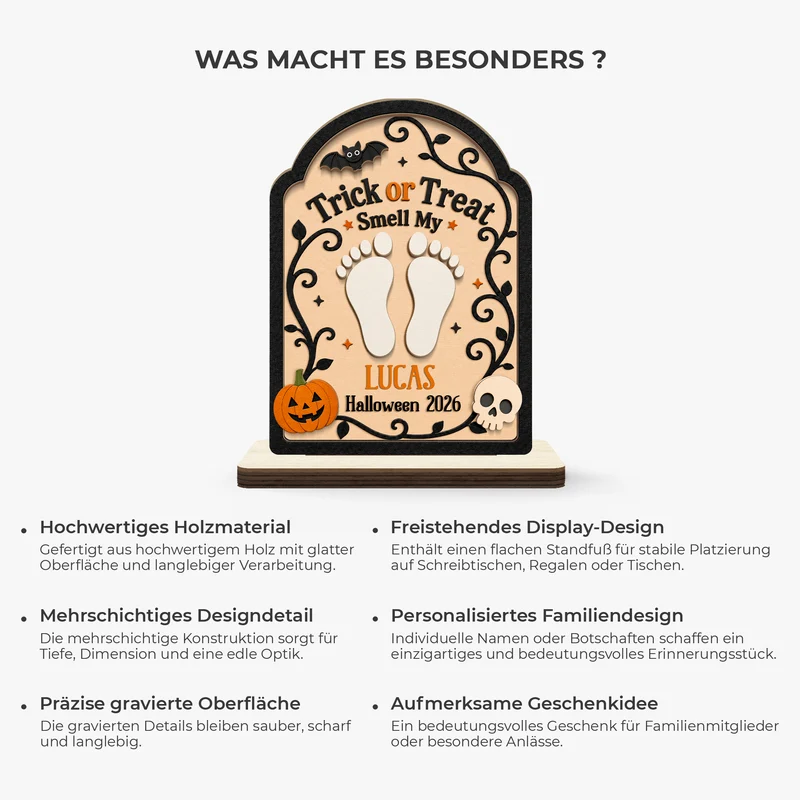Süßes oder Saures Buchstaben - Halloween Holzaufsteller Personalisiert Mit Standfuß Kinder