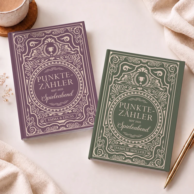 Spieleabend - Personalisiertes Notizbuch A5 Familie Paar