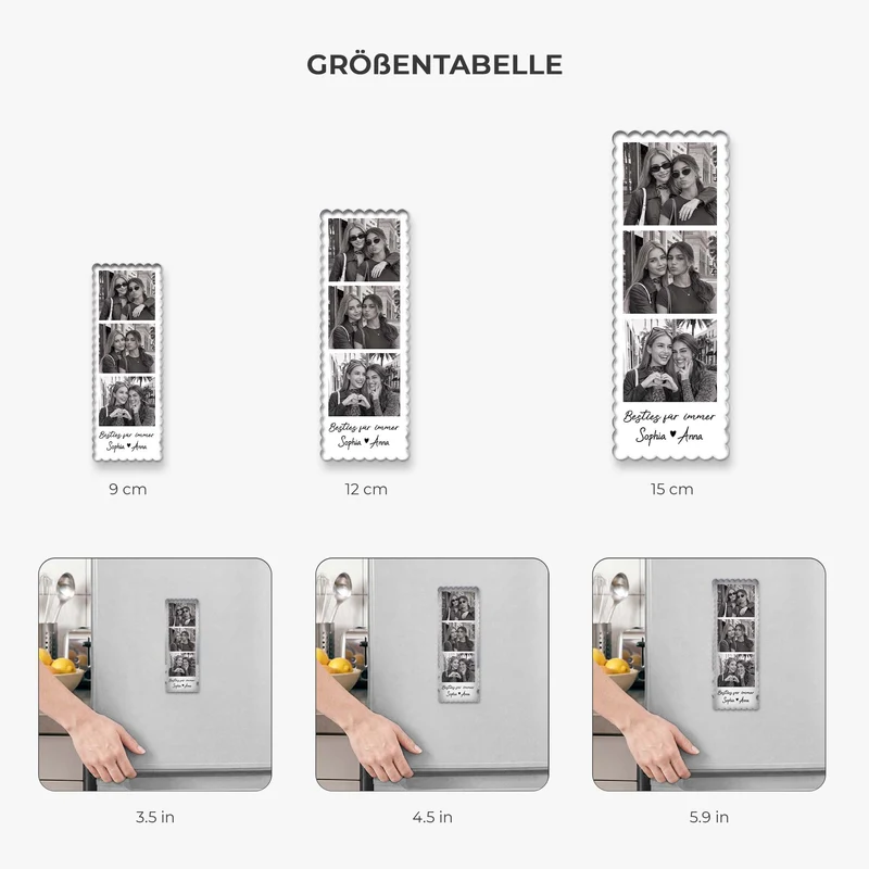 Beste Freundin Sprüche Kurz - Acryl Magnet Personalisiert Foto
