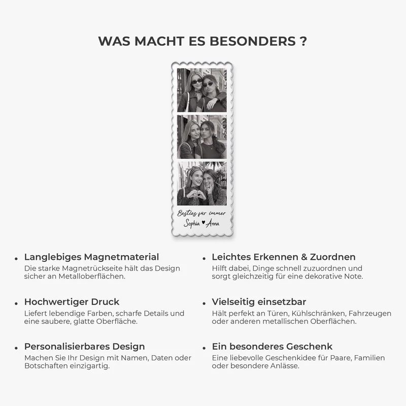 Beste Freundin Sprüche Kurz - Acryl Magnet Personalisiert Foto