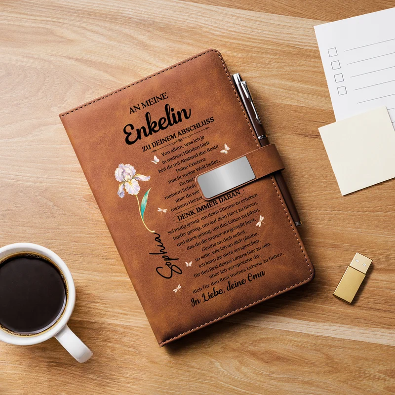 An Meine Tochter Zu Deinem Abschluss - Personalisiertes Geschenk | Notizbuch Mit Stift