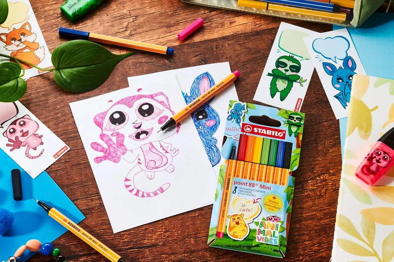 STABILO point 88 Mini Animal Vibes Fineliner 8er Set