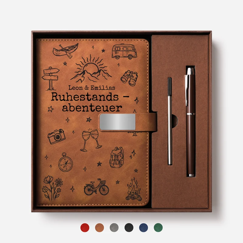 Ruhestandsabenteuer - Personalisiertes Geschenk | Notizbuch Mit Stift