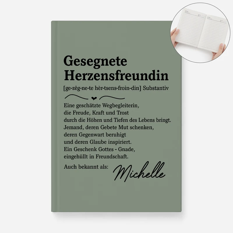 Gesegneter Herzensmensch - Personalisiertes Geschenk | Notizbuch A5 Beste Freunde Gott