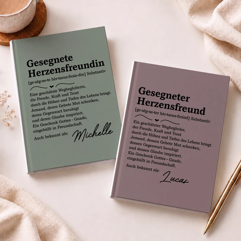 Gesegneter Herzensmensch - Personalisiertes Geschenk | Notizbuch A5 Beste Freunde Gott