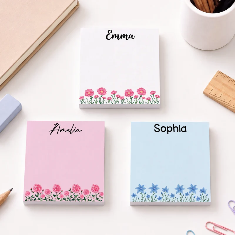Geburtsmonat Blume - Personalisiertes Geschenk Garten | Haftnotizen Frauen