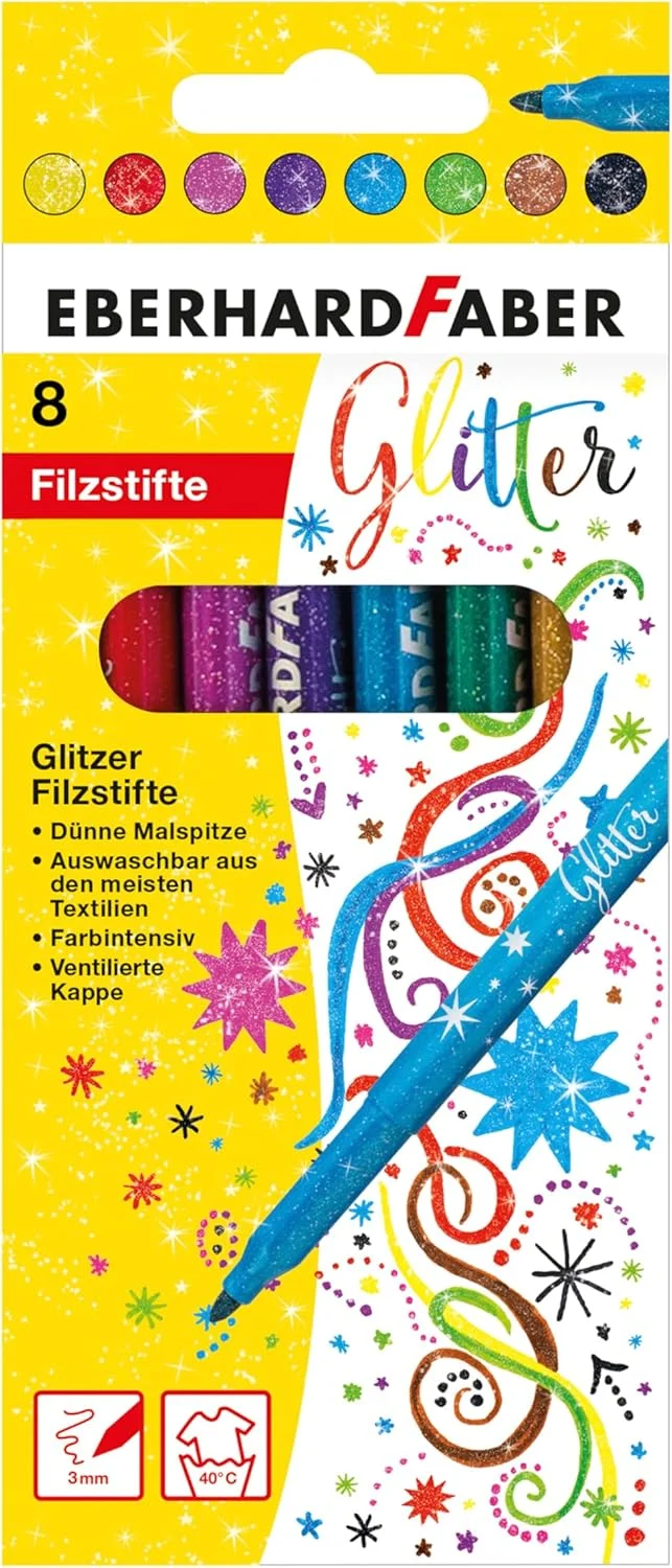 Glitzer-Filzstifte 8er Set - EBERHARD FABER