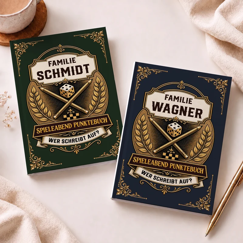 Spieleabend Punktebuch - Personalisiertes Notizbuch A5 Familie