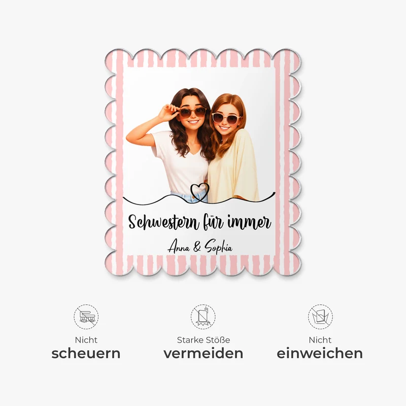 Schwestern Für Immer - Acryl Kühlschrankmagnet Personalisiert Beste Freundin