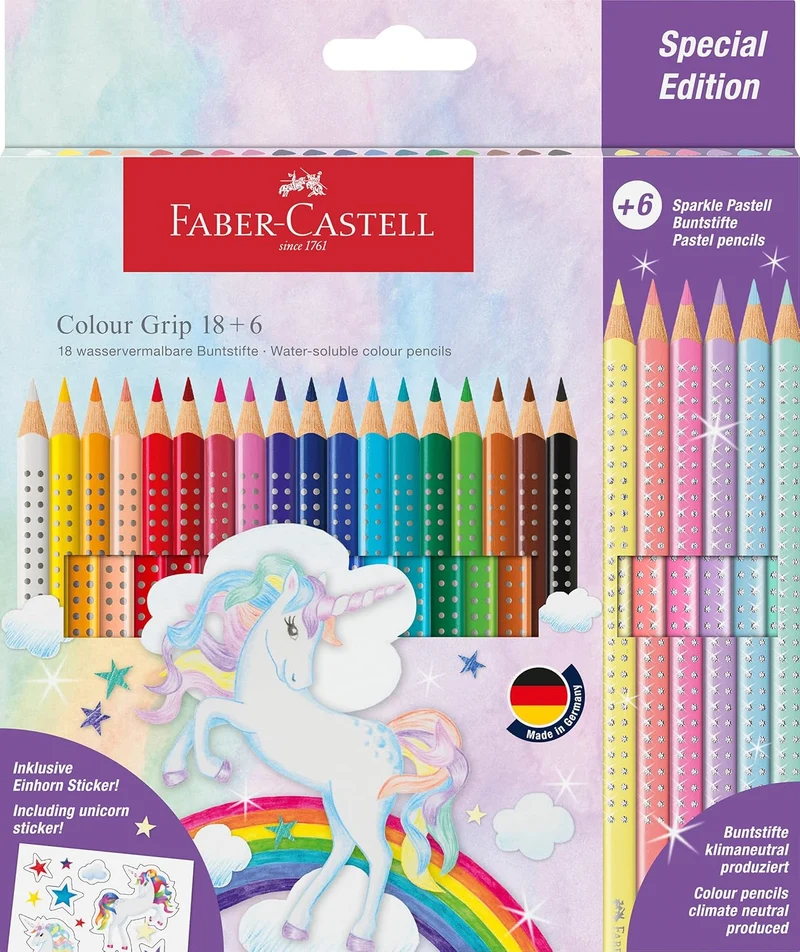 Faber-Castell Colour Grip Buntstifte Einhorn 18+6