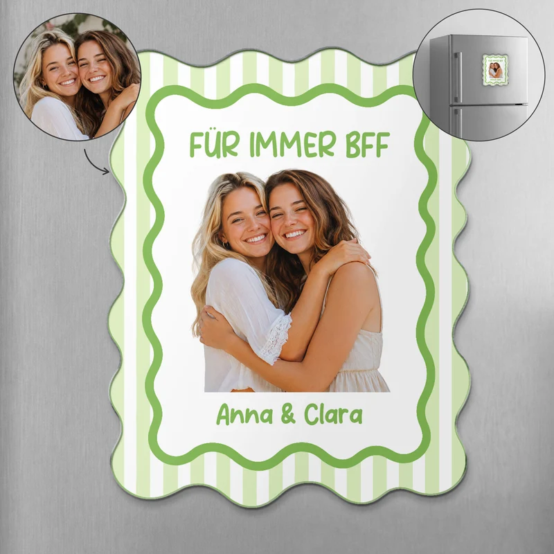 Besties Für Immer - Personalisierte Geschenke Foto | Acryl Magnet Beste Freunde