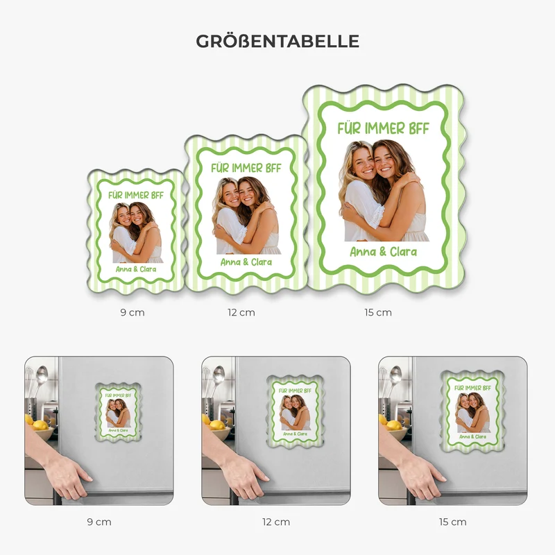 Besties Für Immer - Personalisierte Geschenke Foto | Acryl Magnet Beste Freunde