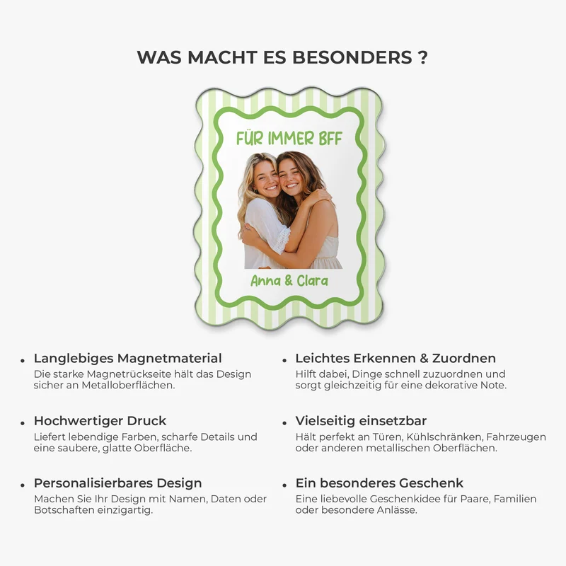 Besties Für Immer - Personalisierte Geschenke Foto | Acryl Magnet Beste Freunde