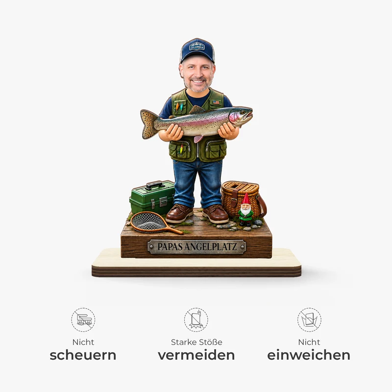 [3D-Optik] Papas/Opas Angelplatz - Holzaufsteller Personalisiert Mit Standfuß Foto
