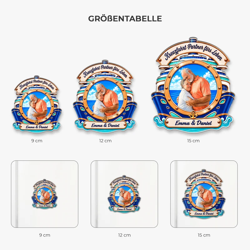 Kreuzfahrt-Partner Fürs Leben - Personalisierte Geschenke Paar | Acryl Magnet AI Bild Generator