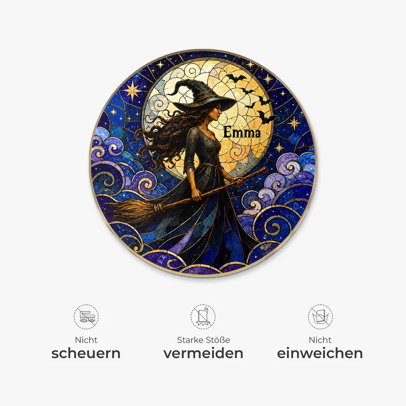 [3D-Optik] Hexe Frau - Personalisiertes Geschenk | Acryl Magnet Halloween