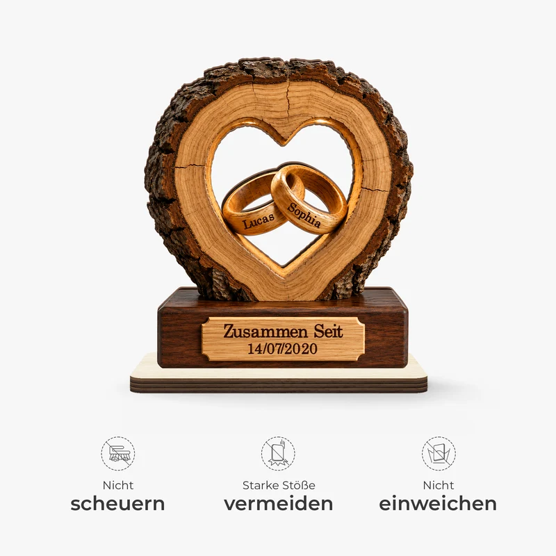 [3D-Optik] Für Immer Zusammen - Personalisierte Geschenke Paar | Holzaufsteller Mit Standfuß