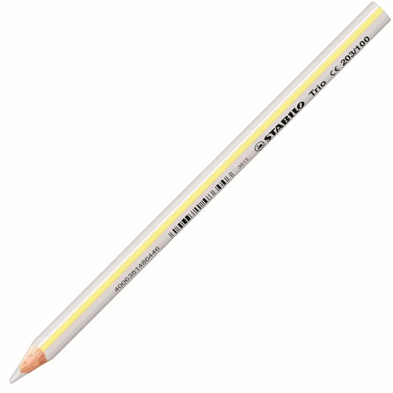 STABILO Trio Buntstift dick weiß 17,5cm - Ergonomischer Dreikant-Buntstift