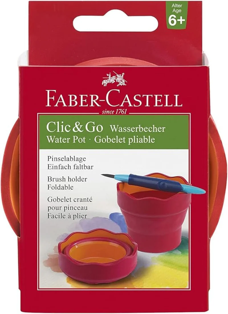 Faber-Castell Wasserbecher Clic&Go rot