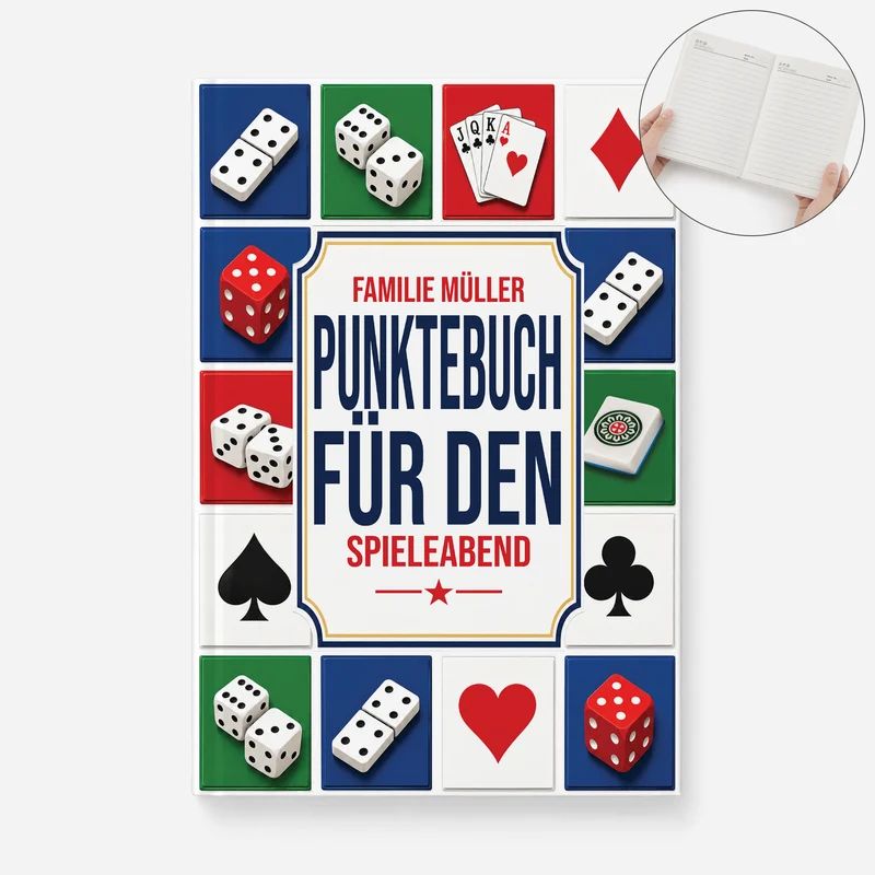 Punktebuch Für Den Spieleabend - Personalisiertes Notizbuch A5 Familie