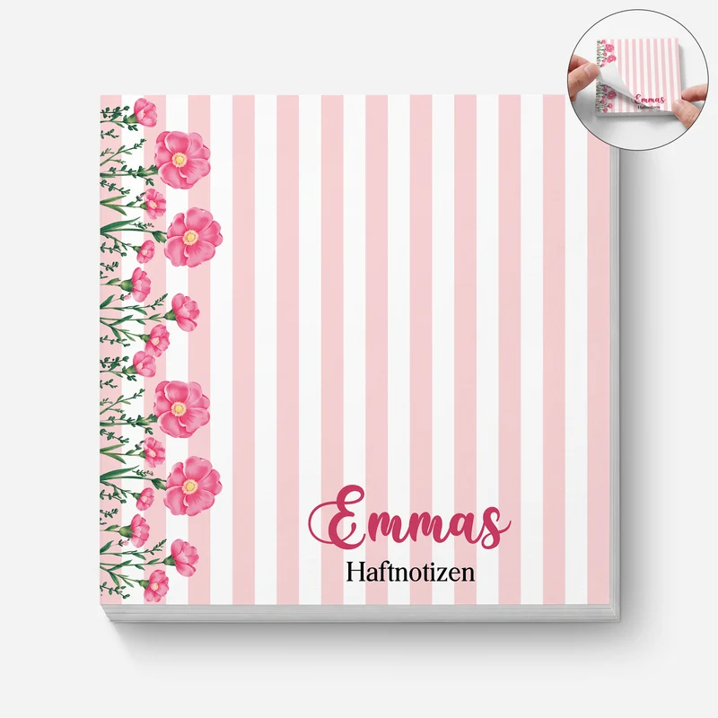 Tagesplaner + Geburtsmonat Blume - Personalisiertes Haftnotizen Frauen