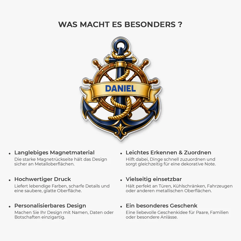 Anker - Personalisiertes Geschenk | Acryl Magnet Männer Frauen