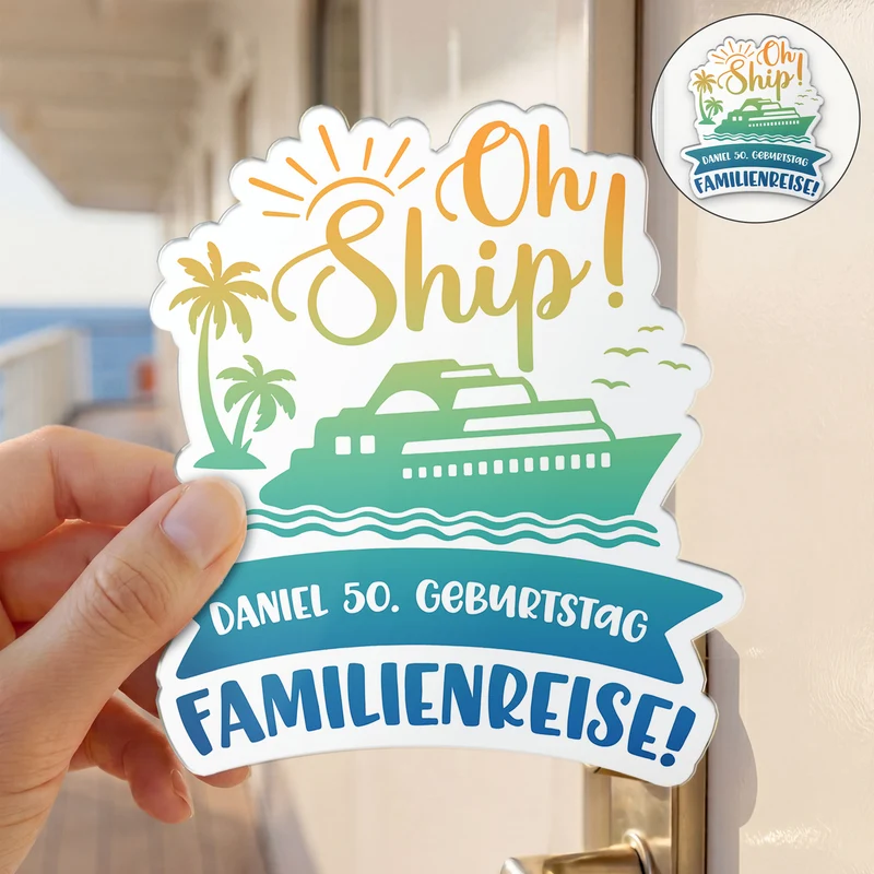 Oh Ship - Personalisierte Geburtstagsgeschenke | Acryl Magnet Sommer