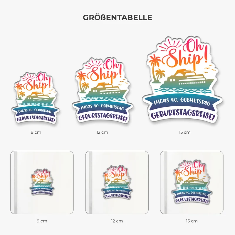 Oh Ship - Personalisierte Geburtstagsgeschenke | Acryl Magnet Sommer
