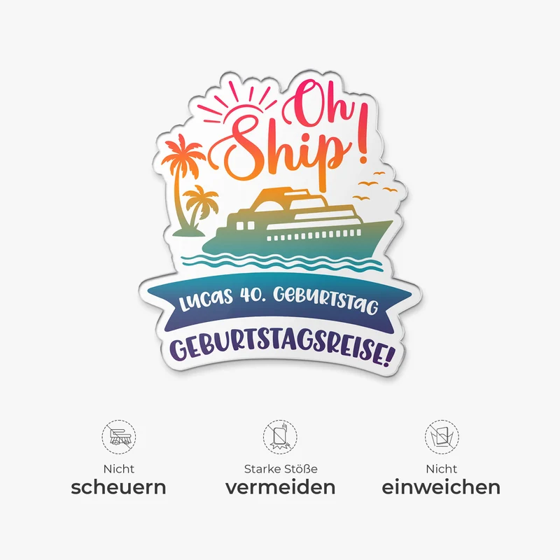 Oh Ship - Personalisierte Geburtstagsgeschenke | Acryl Magnet Sommer