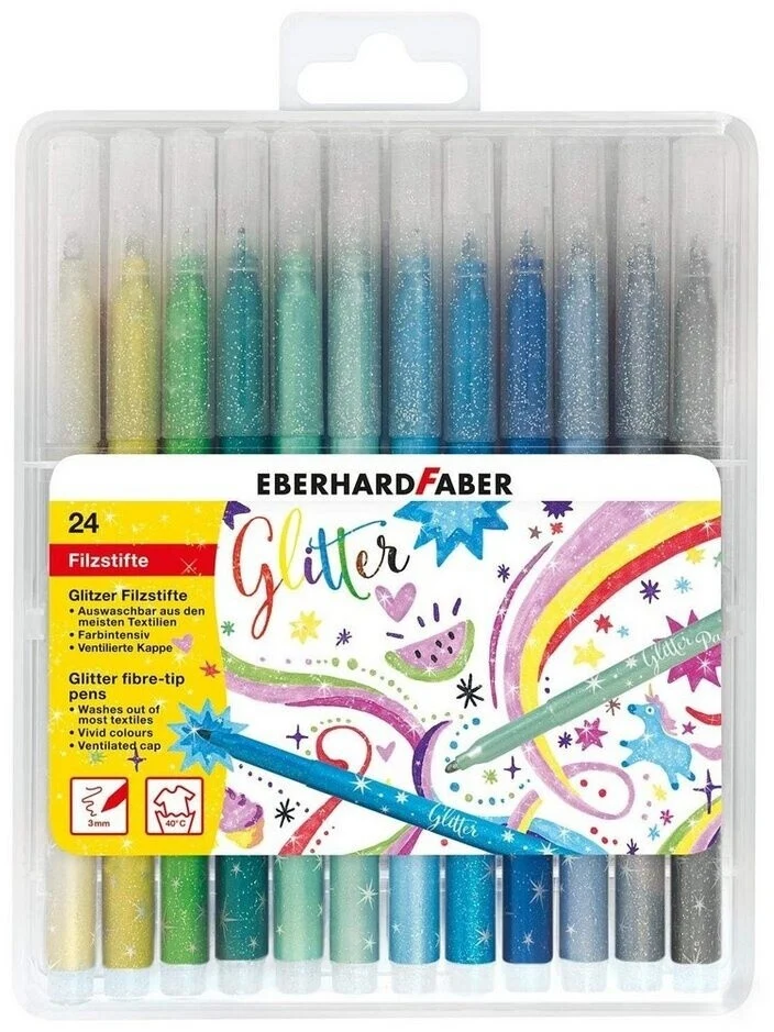 Faber-Castell Glitzer Filzstifte 24er Kunststoffbox
