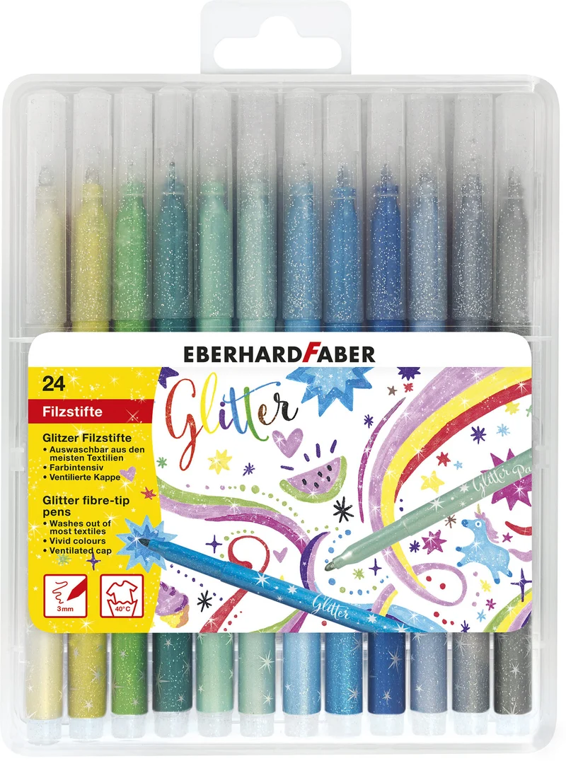 Faber-Castell Glitzer Filzstifte 24er Kunststoffbox