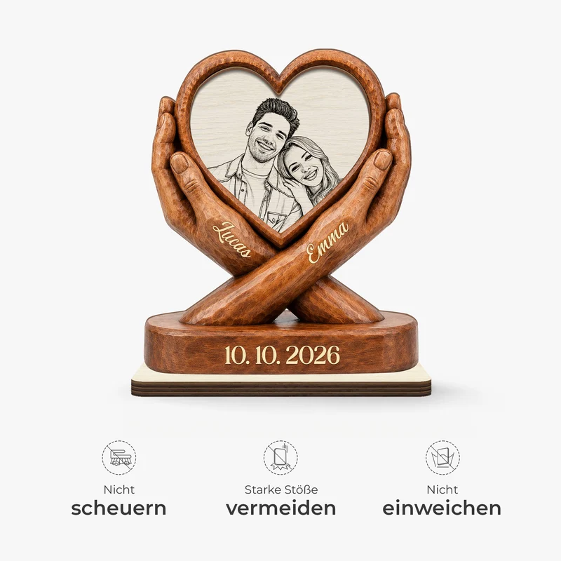 Paar AI Bild Generator - Personalisiertes Geschenk | Holzaufsteller Mit Standfuß