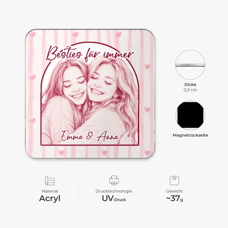 Für Dich Würde Ich Jeder Bitch Direkt In Den Hals Boxen - Personalisierte Geschenke Beste Freundin | Acryl Magnet