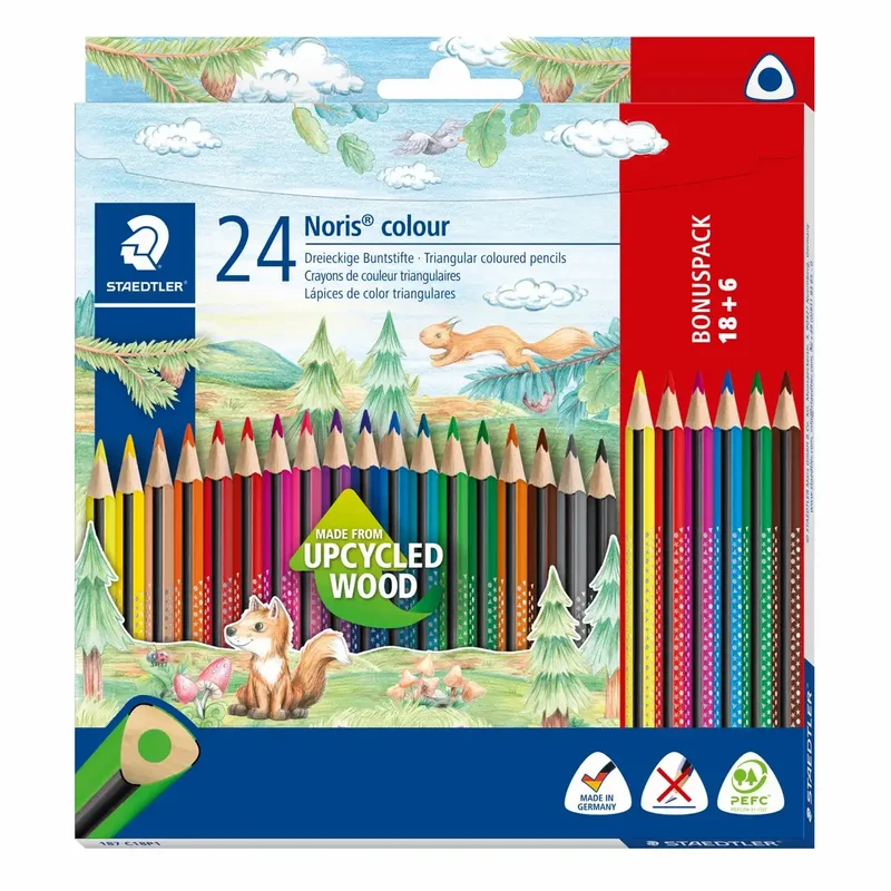 STAEDTLER Noris Buntstifte dreikant Bonuspack - 24 Stück
