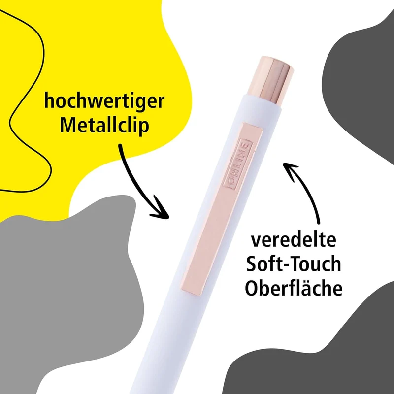 ONLINE Kugelschreiber Soft Metal White Rose | Aluminium