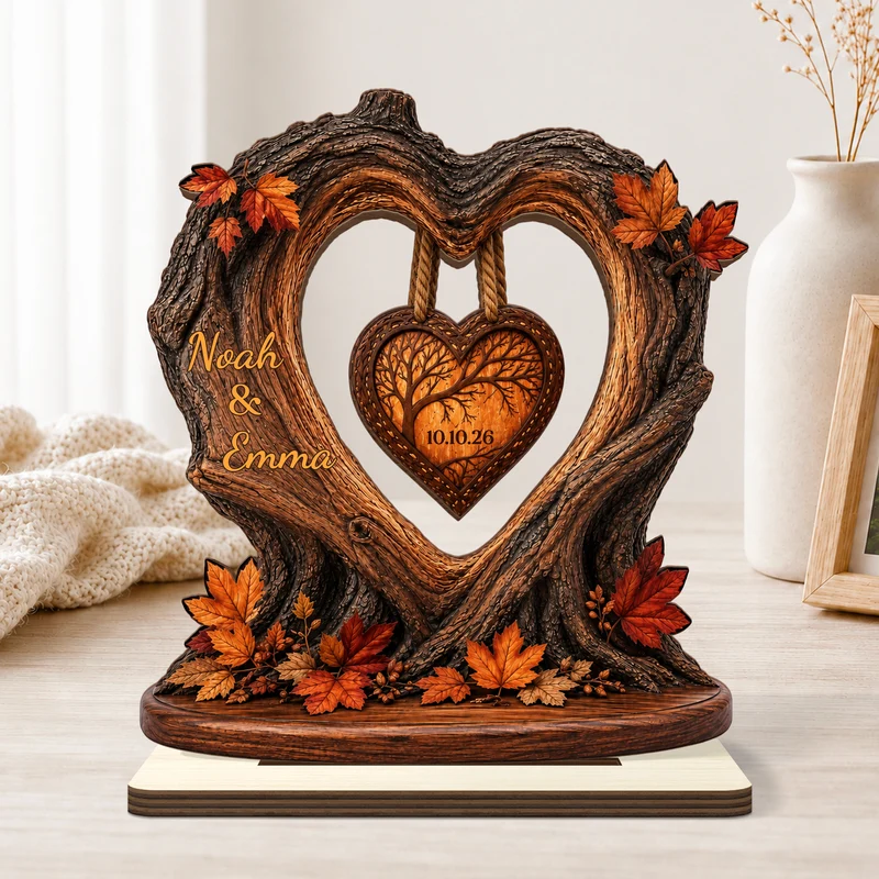 Herbst - Personalisierte Geschenke Paar | Holzaufsteller Mit Standfuß