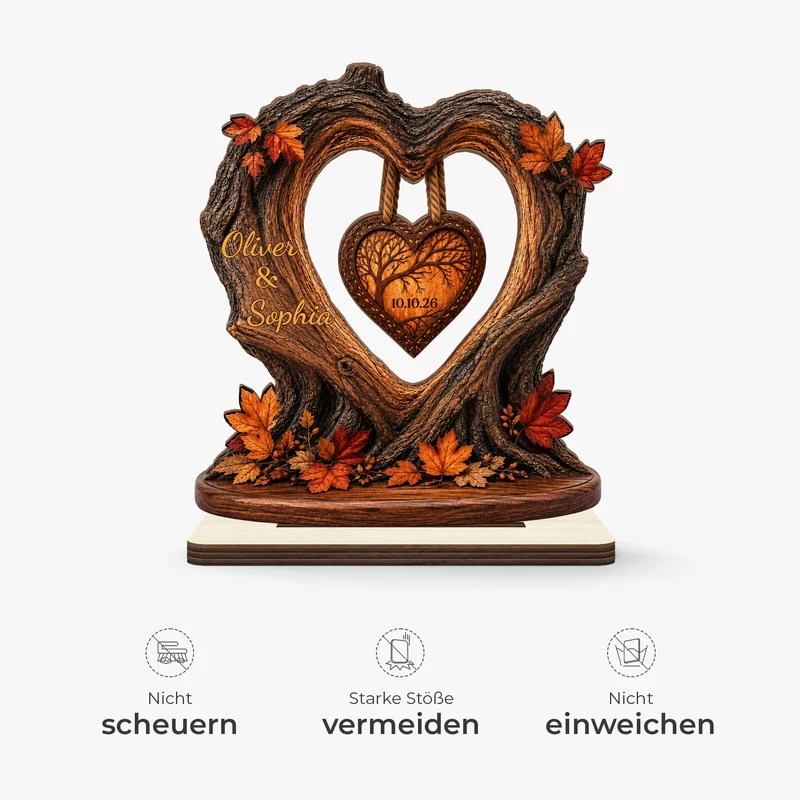 Herbst - Personalisierte Geschenke Paar | Holzaufsteller Mit Standfuß