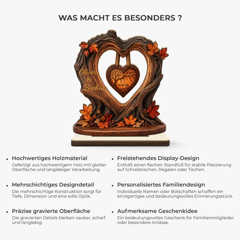 Herbst - Personalisierte Geschenke Paar | Holzaufsteller Mit Standfuß