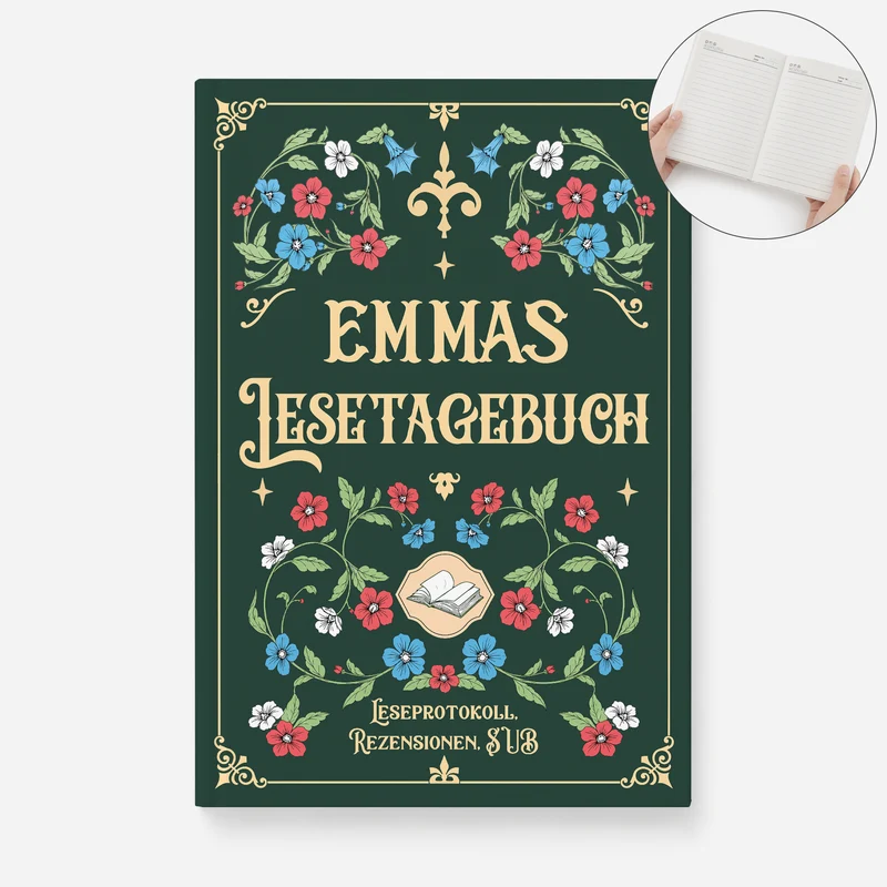 Lesetagebuch Leseprotokoll Rezensionen SUB - Personalisiertes Geschenk | Notizbuch A5