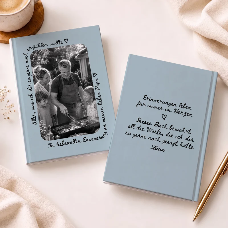 Erinnerungen Leben Für Immer Im Herzen - Personalisierte Weihnachtsgeschenke | Notizbuch A5 Foto